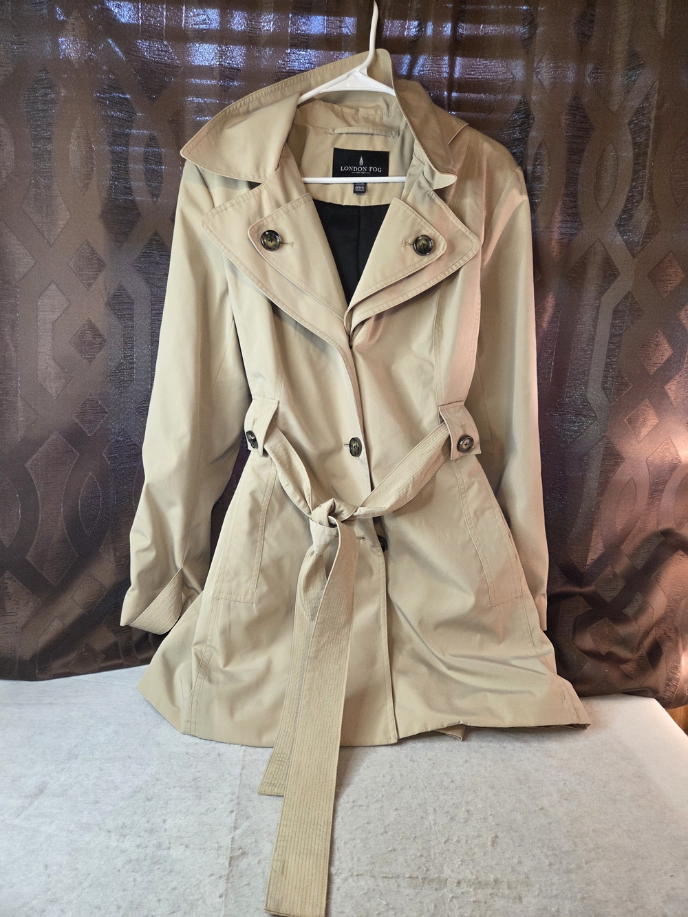 London Fog Khaki-Tan Belted Trench Coat Xl